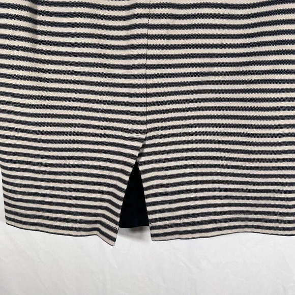 Banana Republic Skirt Women's 8P Petite Black White Striped Knee Length - Picture 6 of 7